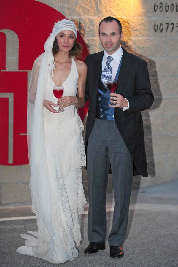Andrés Iniesta y Anna Ortiz en el día de su boda, el 8 de julio de 2012.