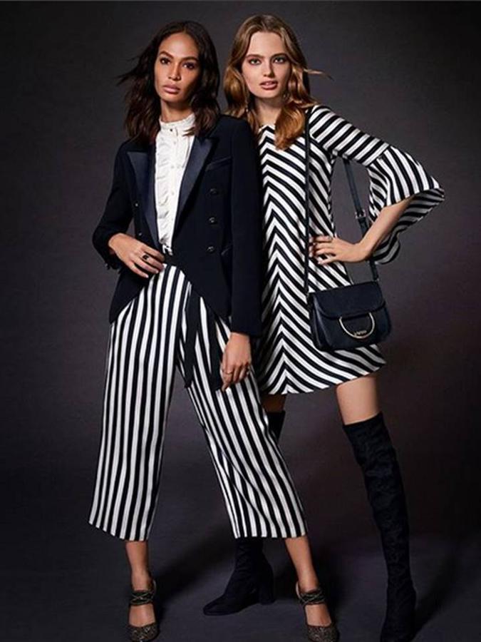 Nos gusta la combinación de camisa blanca con pantalón y chaqueta, pero sabemos que a algunas os puede resultar aburrida. Por eso os traemos este look de Joan Smalls para Liu Jo.