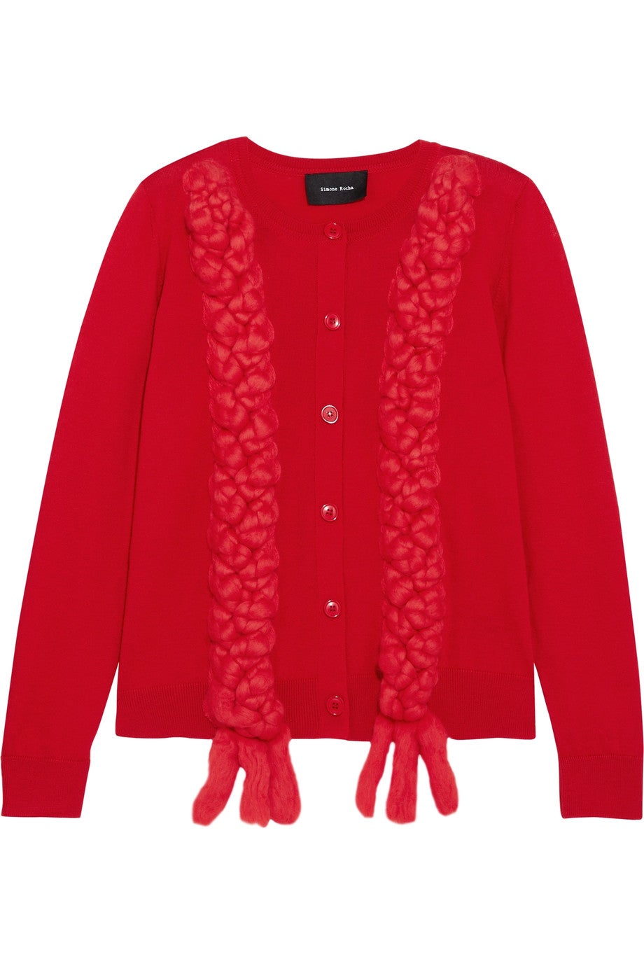 Chaqueta roja con trenzas de Simone Rocha. Precio: 795 euros
