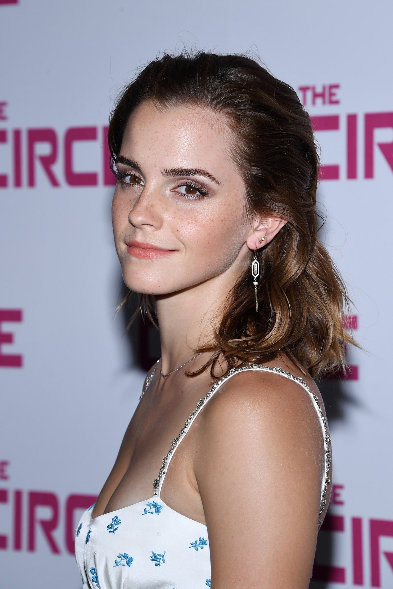 Otra famosa que triunfa de castaña es Emma Watson, con mechas rubias de medios a puntas.
