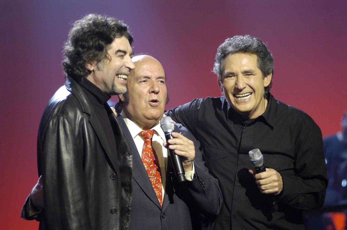 Chiquito en una imagen junto a Joaquín Sabina y Miguel Ríos en el programa 'Buenas noches bienvenidos'.