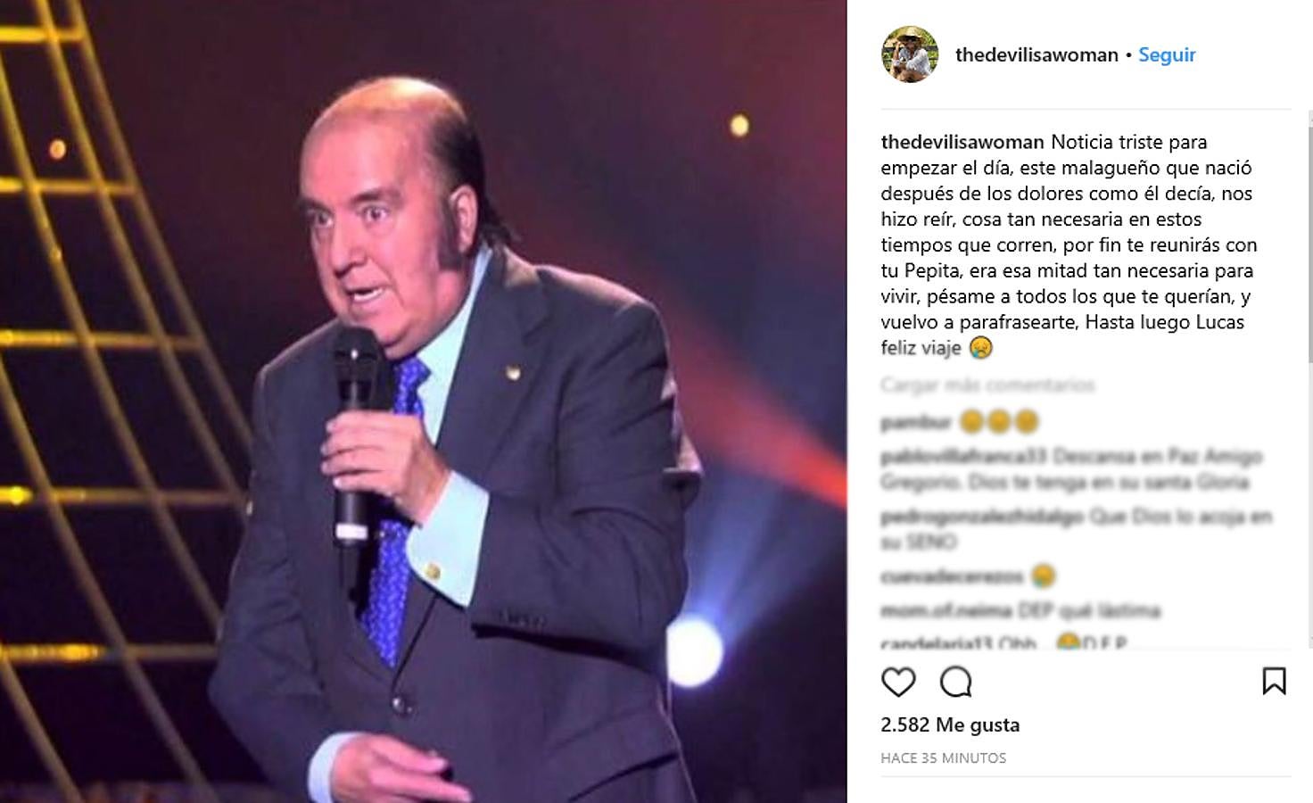 La actriz ha querido rendir un homenaje al amor de Chiquito hacia Pepita, la única mujer que ocupó el corazón del humorista.