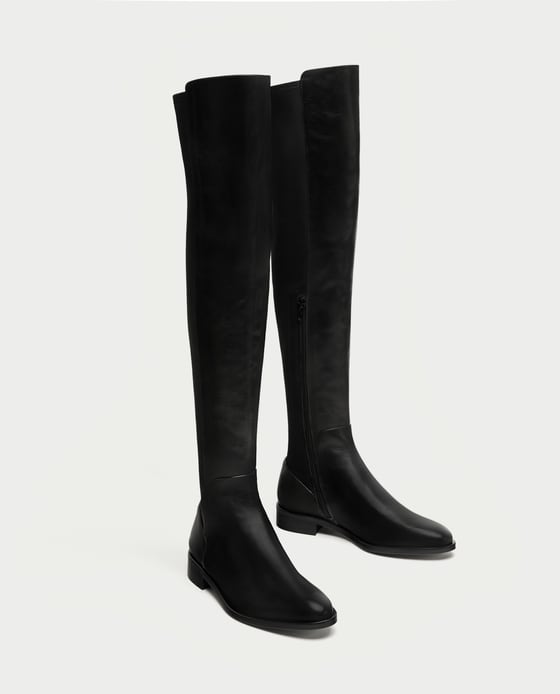 Botas planas XL de piel de Zara: 99,95 euros.