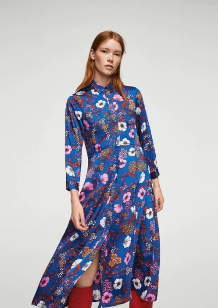 Vestido camisero floral de Mango: 49,99 euros.