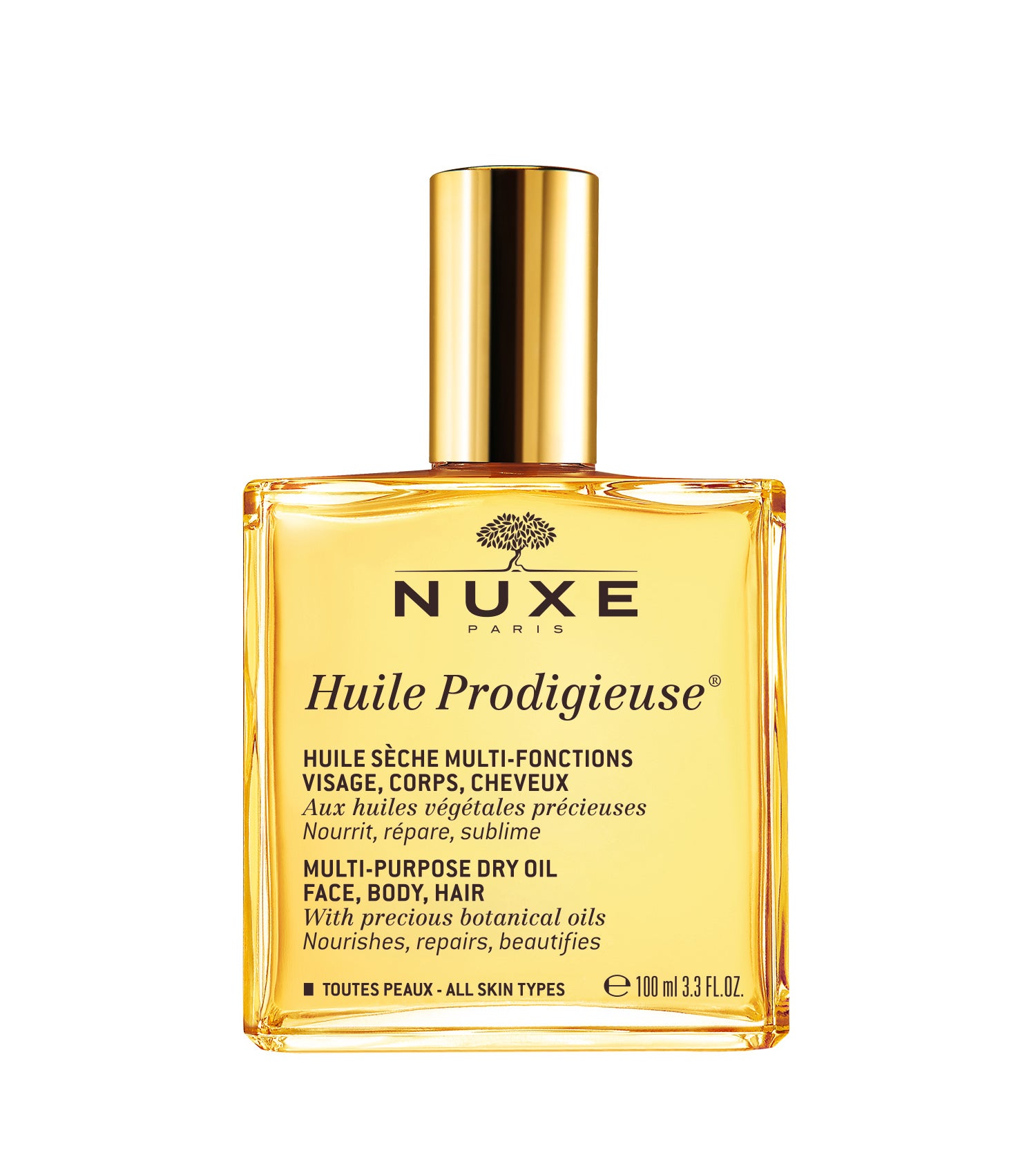 El aceite Huile Prodigieuse de Nuxe, para rostro, cuerpo y cabello, cumple 25 años. Destaca por su fragancia inolvidable y su 98,1% de ingredientes naturales.
