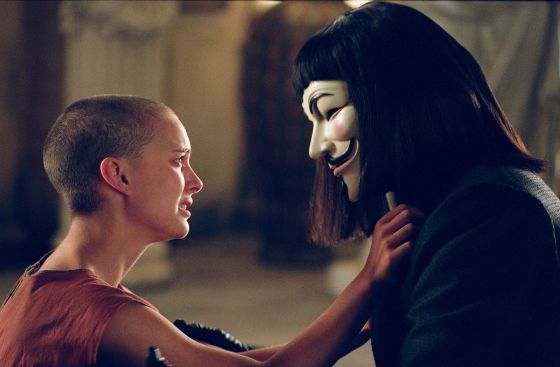 Natalie Portman, revolucionaria en 'V de Vendetta'.
