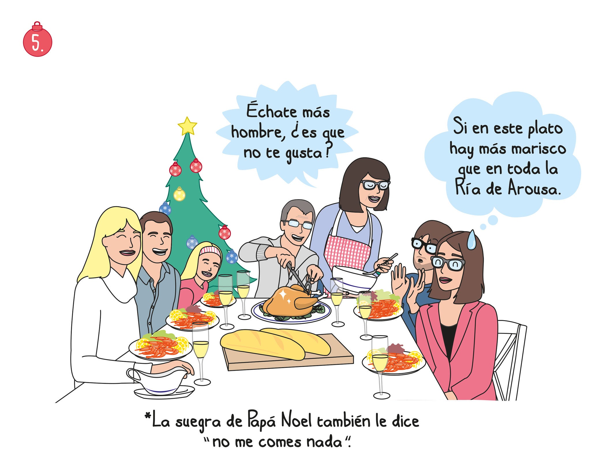 La primera comida navideña en casa de tu familia política es inolvidable. Eres el tema de conversación, el blanco de todas las miradas, pero sobre todo, eres el plato a rellenar. No hay forma de rechazar toda esa comida...