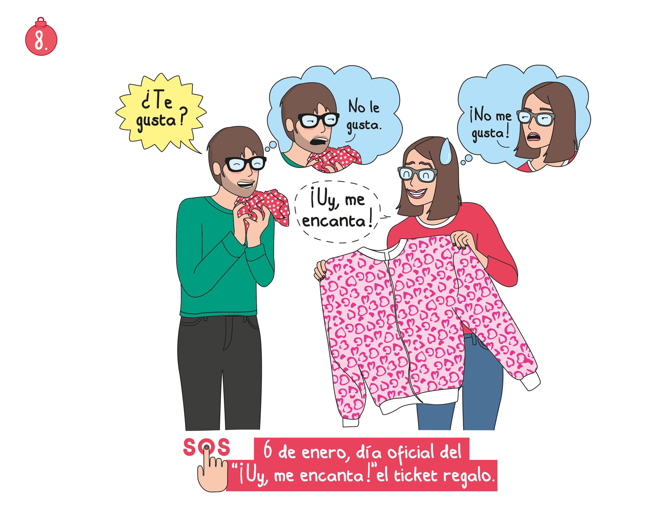 Hay estudios que demuestran que cualquier ser humano prefiere cambiar su regalo a que coja polvo hasta la eternidad. Porque hay algo peor que devolver un regalo hecho por tu pareja: que unos meses después te pregunte por qué nunca te lo pones.