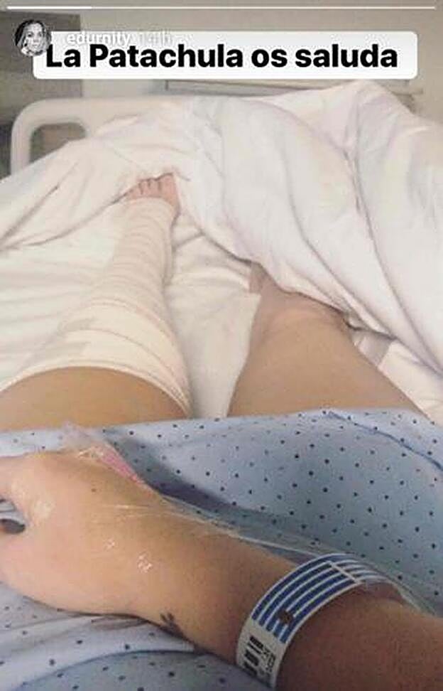Edurne y la misteriosa foto que ha colgado desde el hospital.