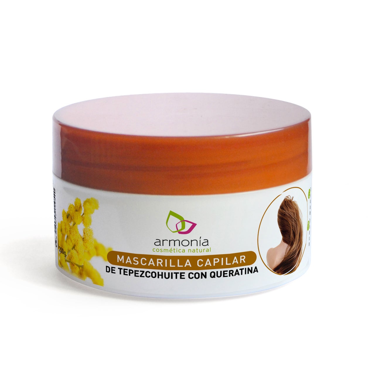 Mascarilla capilar de Tepezcohuite de Armonia Cosmética Natural. Devuelve a los cabellos teñidos o deteriorados, su nivel óptimo de hidratación, brillo y flexibilidad natural. (15€)