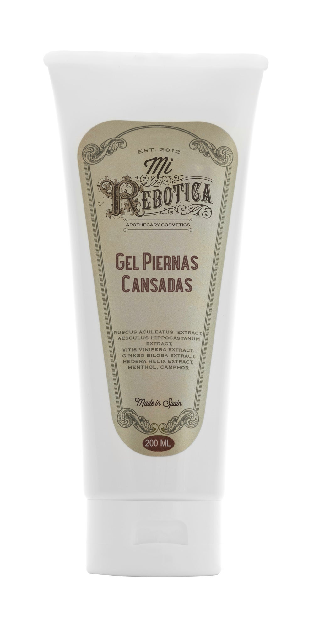 Gel pierna cansadas de Mi Rebotica.100% natural con numerosos activos calmantes, antiinflamatorios y venotónicos para conseguir una sensación de alivio y ligereza en las piernas. (16,50€)