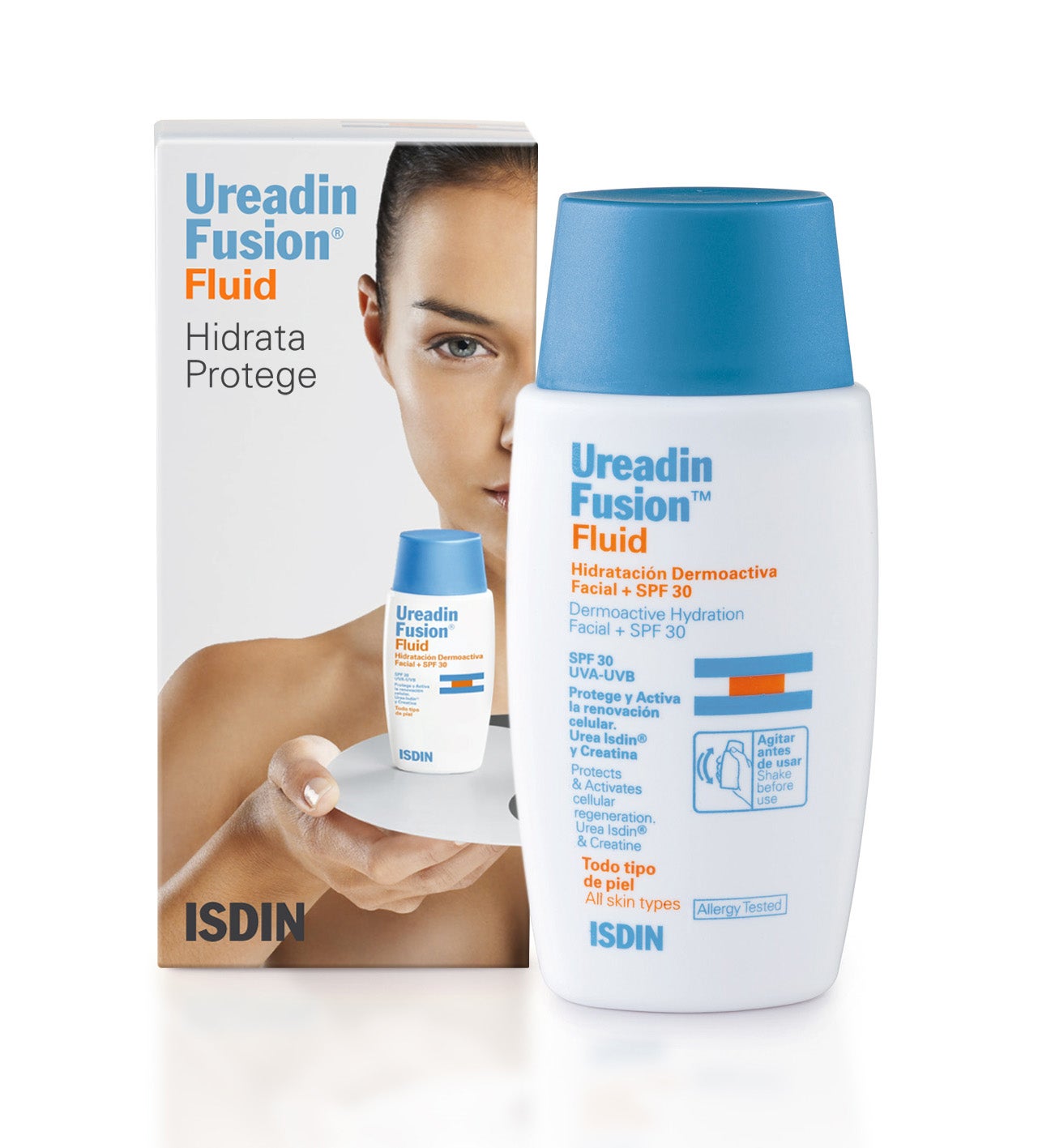  Ureadin Fusion Fluid de Isdin. Hidrata intensamente 24h gracias a la urea. Con textura Fluid, que se funde con la piel. (19,50€)