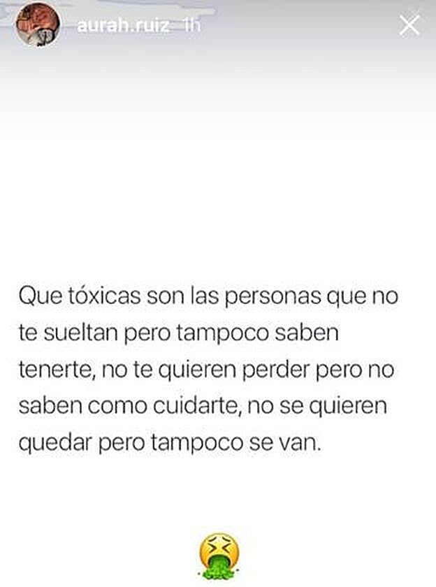 El mensaje de Aurah Ruiz en Instagram.