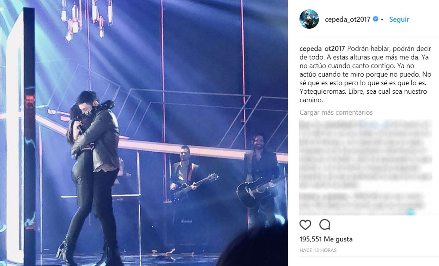 Cepeda sorprendió a todos sus seguidores en Instagram con esta repentina felicitación romántica dedicada a su compañera Aitana.