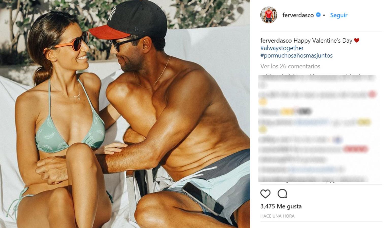 Fernando Verdásco ha aprovechado el día de los enamorados para mostrar el amor que siente por su mujer Ana Boyer.