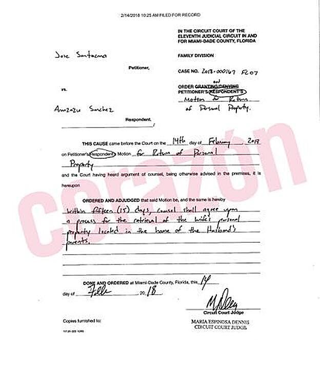 Este es el documento por el que Josep se compromete a devolver a su exmujer sus pertenencias, que se encuentran en el domicilio de los padres de él, en Barcelona.