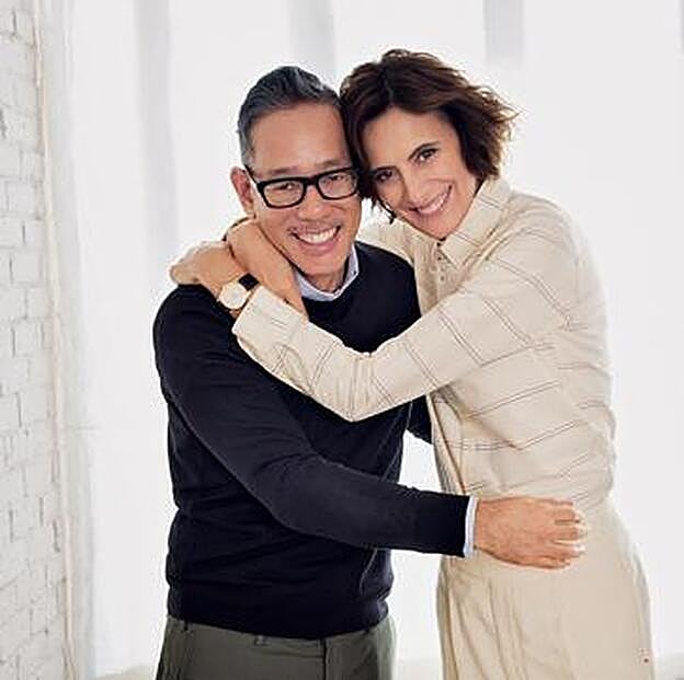 Ines de la Fressange y Naoki Takizawa