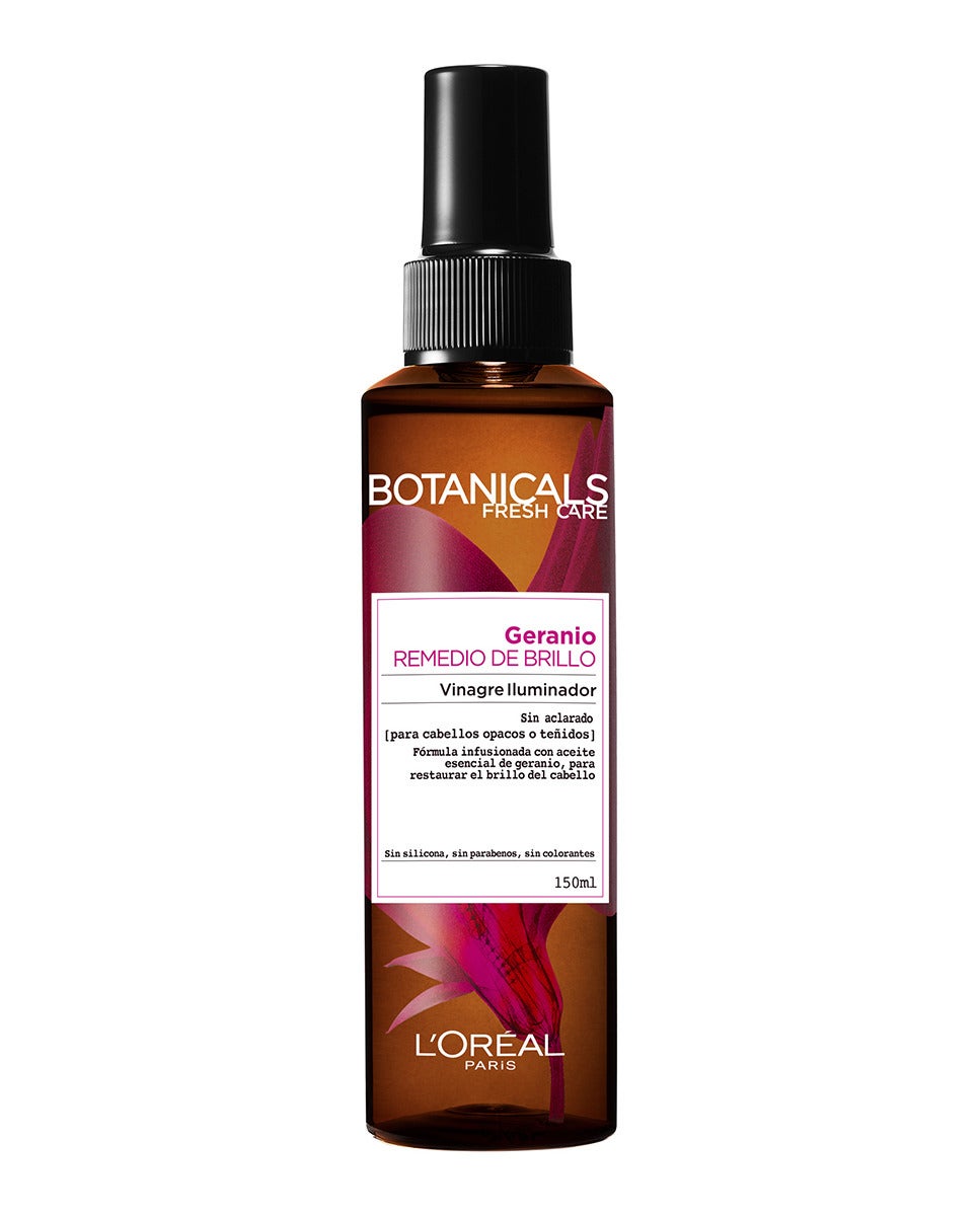 Botanicals Fresh Care de L´Oréal Paris. Remedio de brillo, con infusión de aceite de geranio. Sin aclarado. (8€)