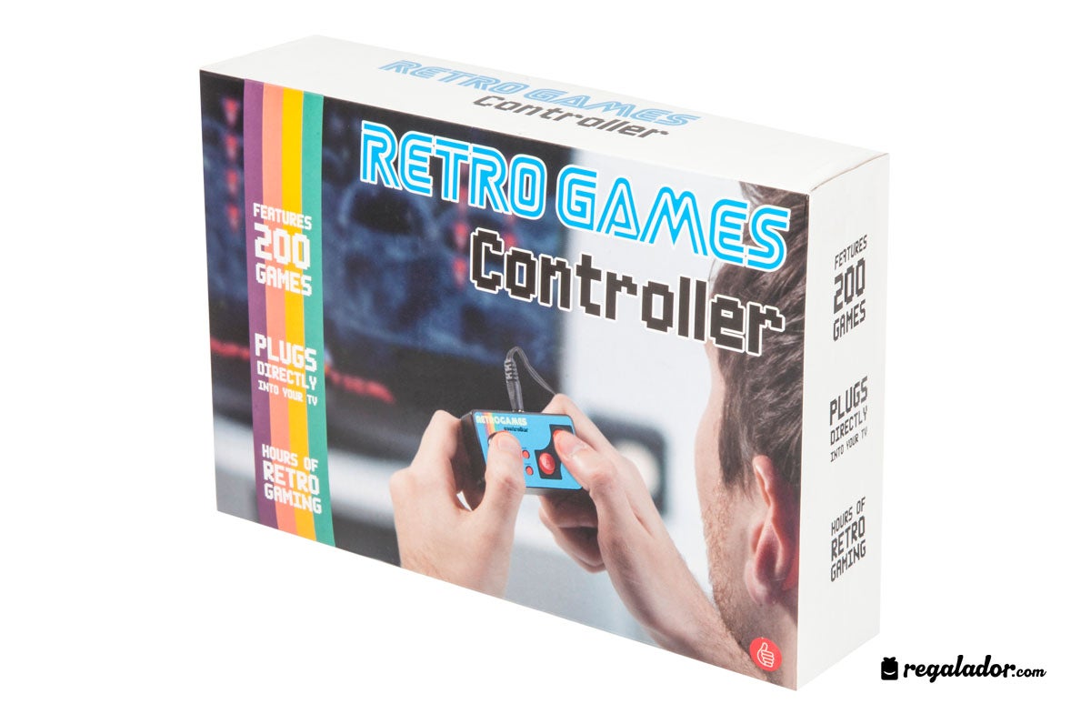 Vamos a recordar viejos tiempos… ¿Quién se atreve con los 80? Esta miniconsola retro incluye: Racing Fighter, Aerial Warfare, Police vs Thief, PongPong, Space Base... 19,95€