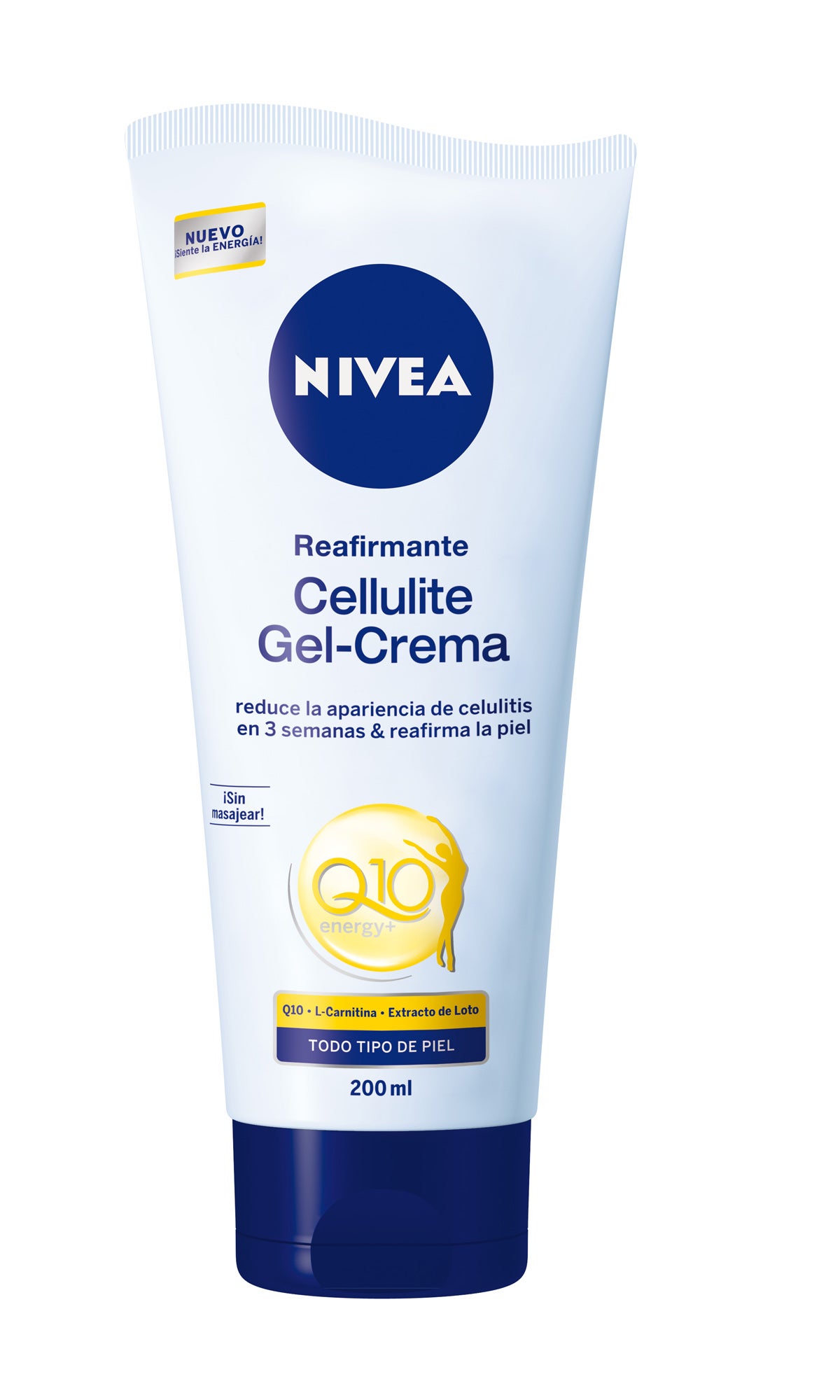 Cellulite Gel-Crema reafirmante Q10 de Nivea. Reduce los signos de la celulitis en tres semanas y reafirma la piel. Su fórmula está enriquecida con Coenzima Q10 y L-Carnitina. (8,50€)