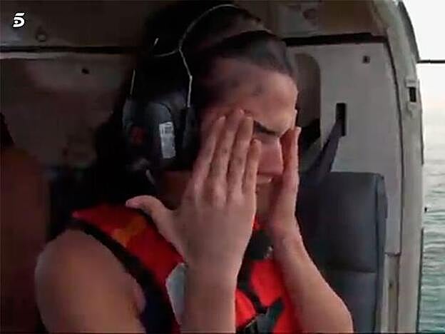 Sofía Suescun al borde del llanto antes de saltar, algo que le costó unos minutos.