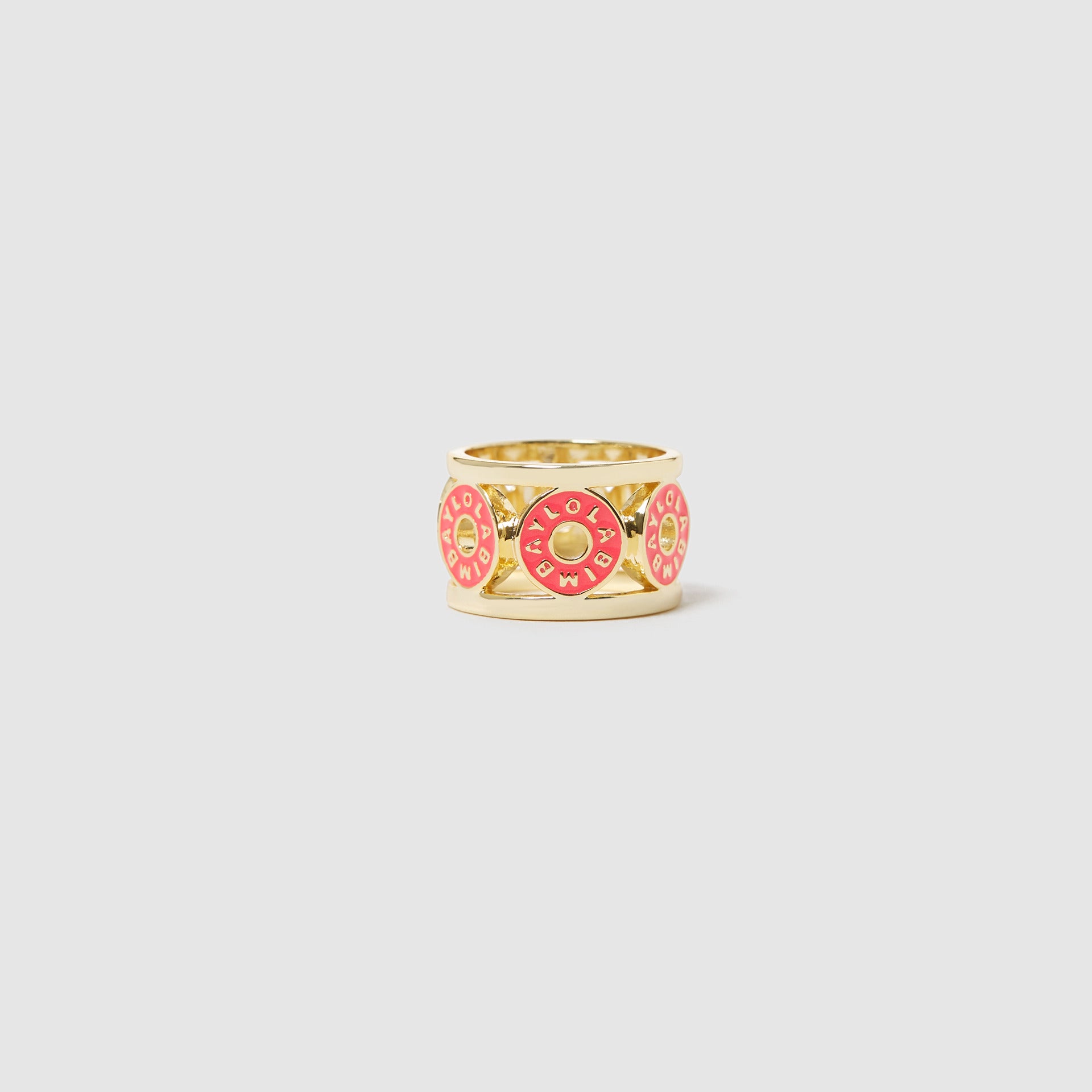 Anillo con el logo de Bimba y Lola en rosa: 28 euros.