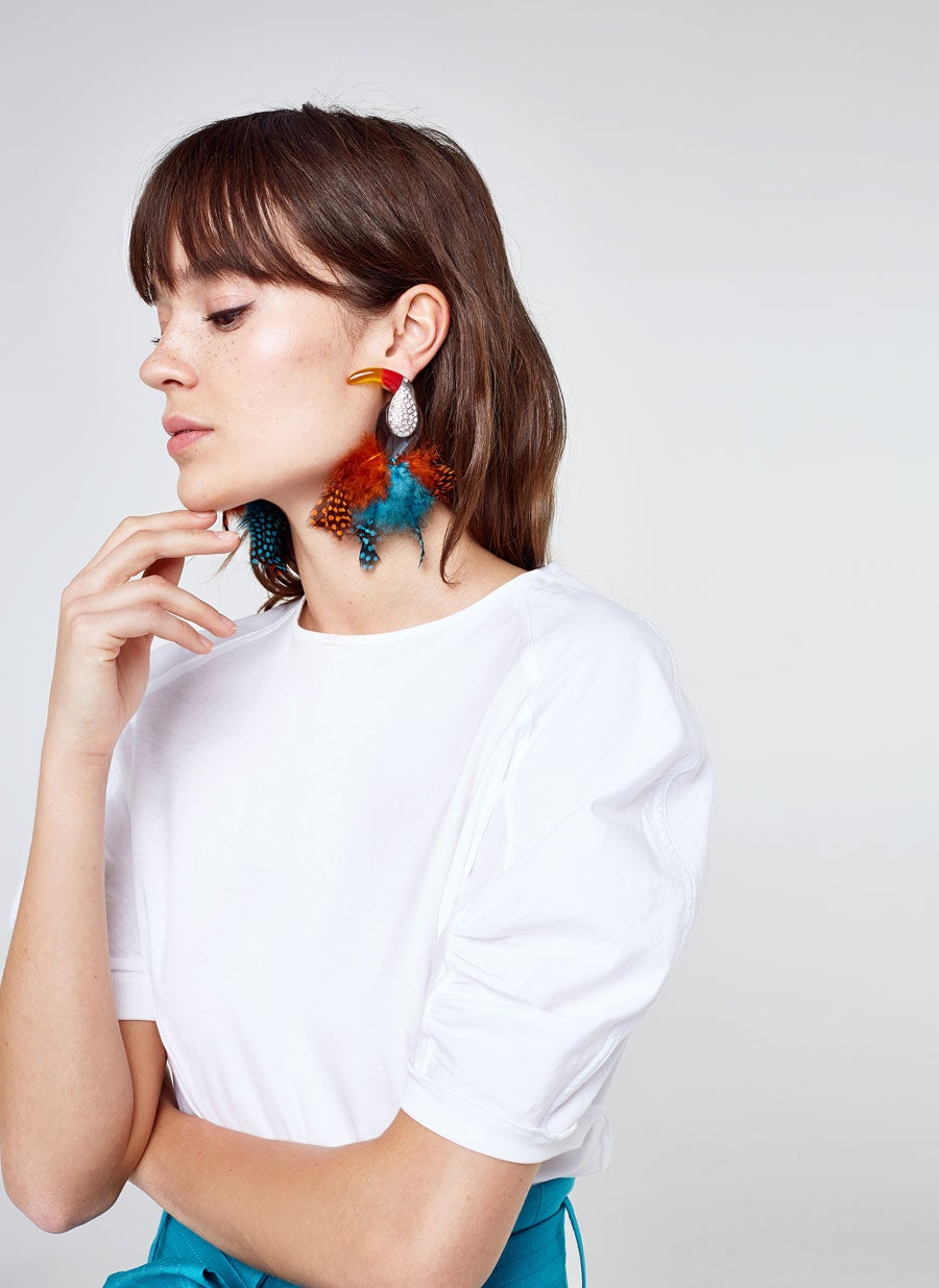 Pendientes de tucán de Uterqüe: 49 euros.