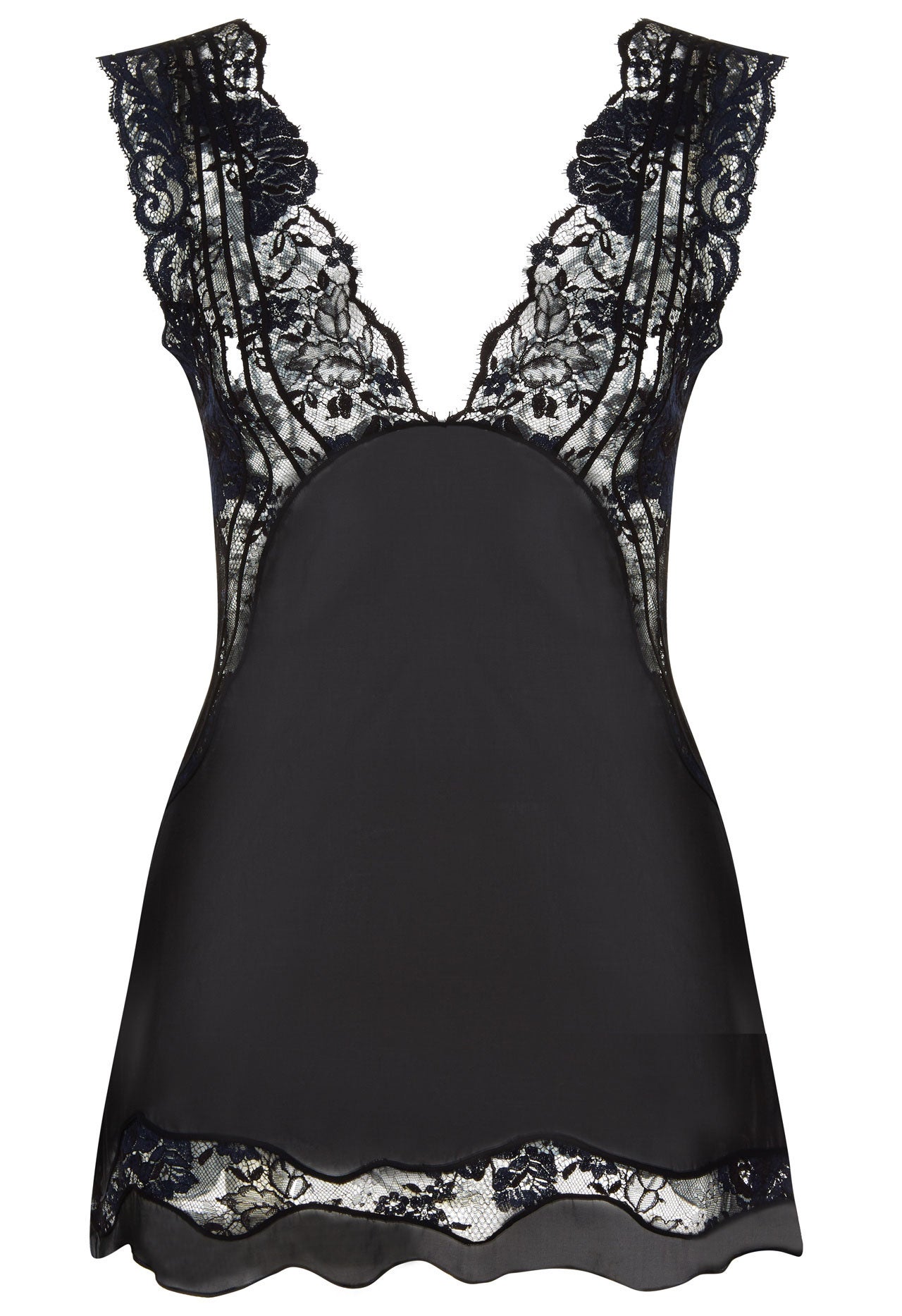 Camisón lencero en tono negro de La Perla. (119 euros).