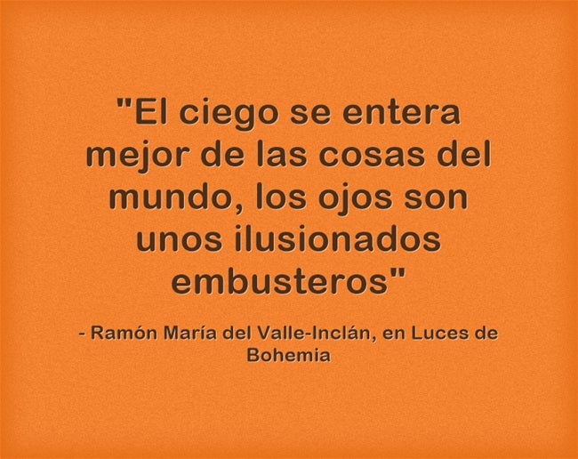 Luces de bohemia revive los estertores del poeta ciego Max Estrella, una figura para cuya creación se inspiró en la del escritor Alejandro Sawa, que murió ciego y loco en 1909; pero que va mucho más allá pues Max es víctima de las injusticias de su época propias de su época. Es la primera y la única obra en la que aparece la definición de lo que es un esperpento, definición que Valle pone en boca del protagonista Max Estrella cuando dice: “Los héroes clásicos reflejados en los espejos cóncavos dan el Esperpento".