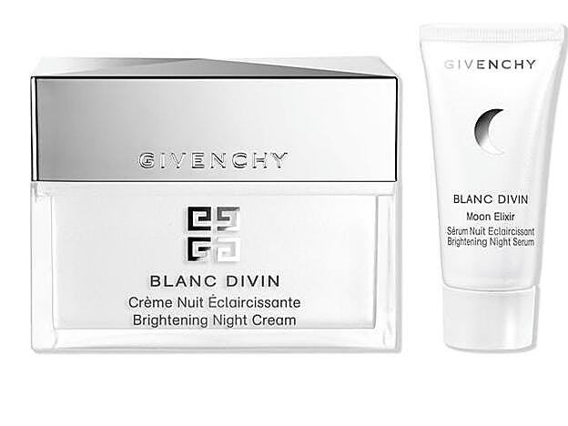 Blanc Divine Crème Nuit Eclaircissant + Moon Elixir Sérum Nuit de Givenchy (89 euros).