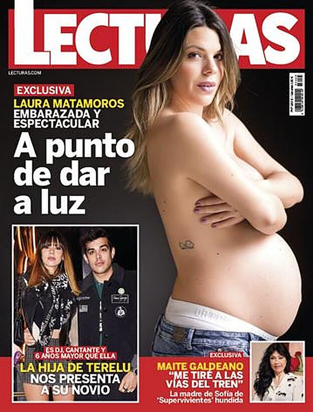 Laura Matamoros muestra su embarazo en la portada de la revista 'Lecturas'.