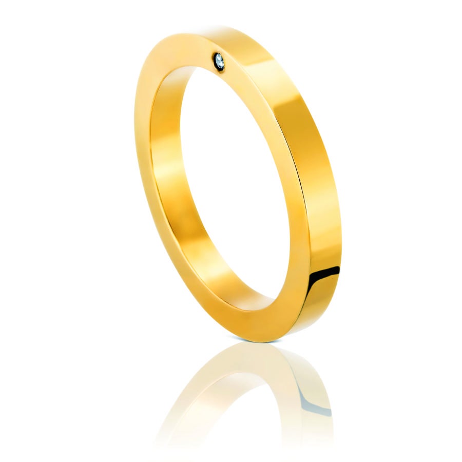 Alianza en oro amarillo de 18kt y diamante 0,01 qt