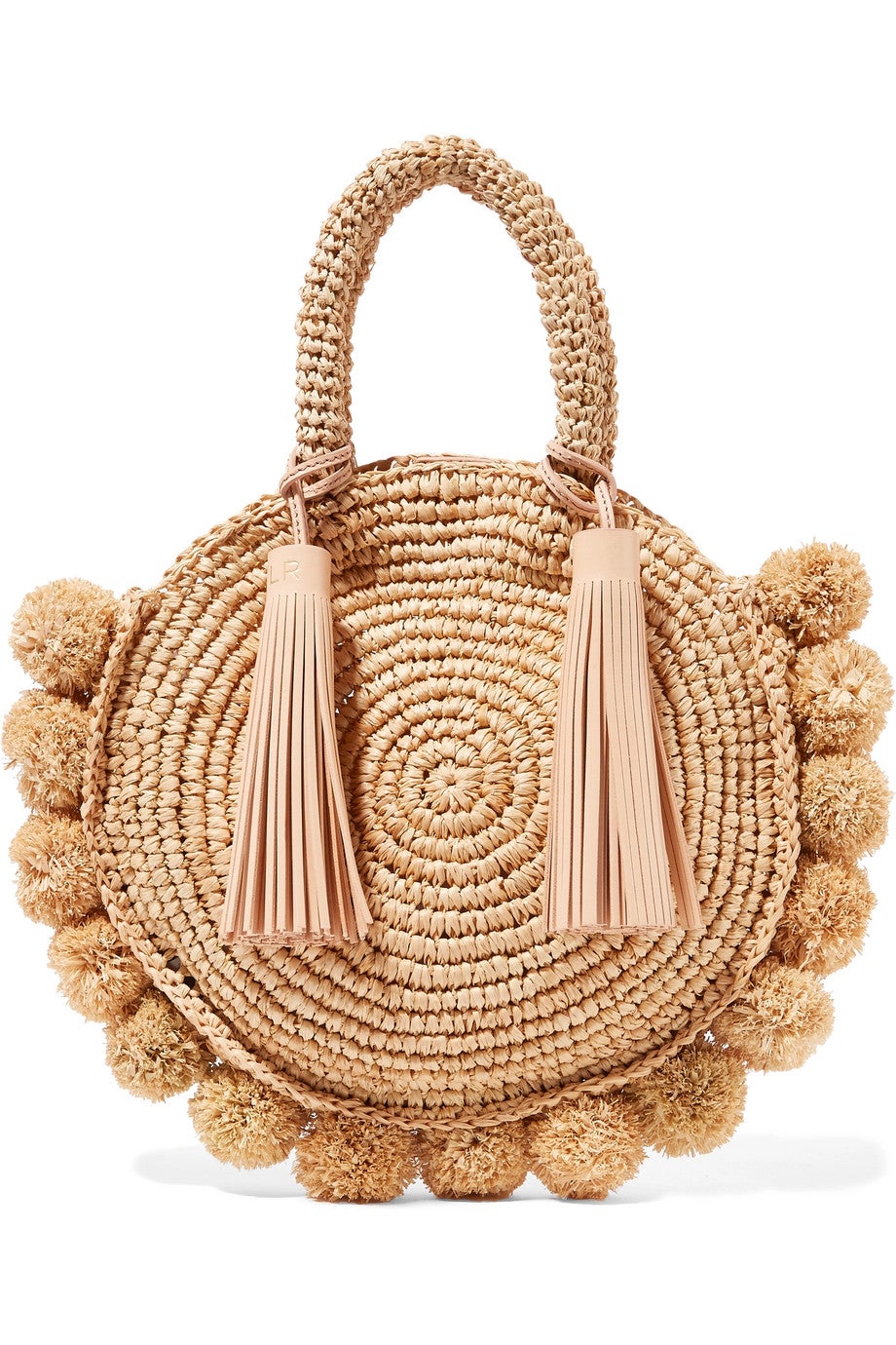 Bolso de esparto con pompones de Loeffler Randall. (360 euros).