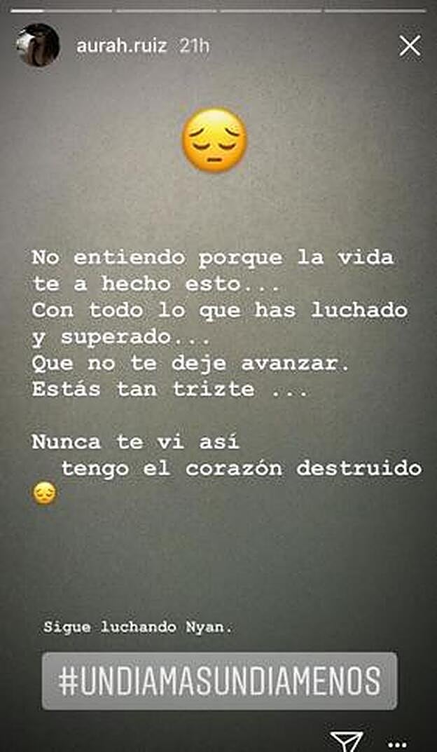 Este es el mensaje colgado por Aurah Ruiz.