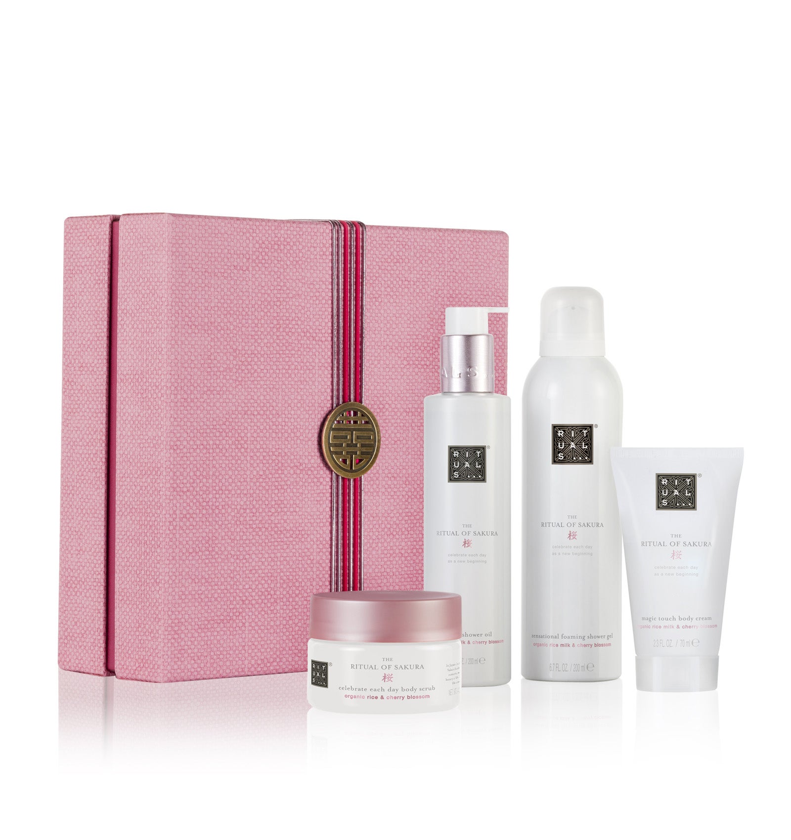 Un set compuesto por gel de ducha en espuma, aceite de ducha, exfoliante corporal y crema corporal de Rituals, en una bonita caja. Un regalo perfecto para el día de la madre. (29,50€)