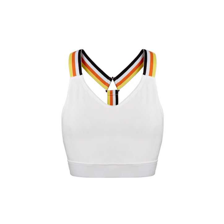 Top blanco tirantes multicolor.