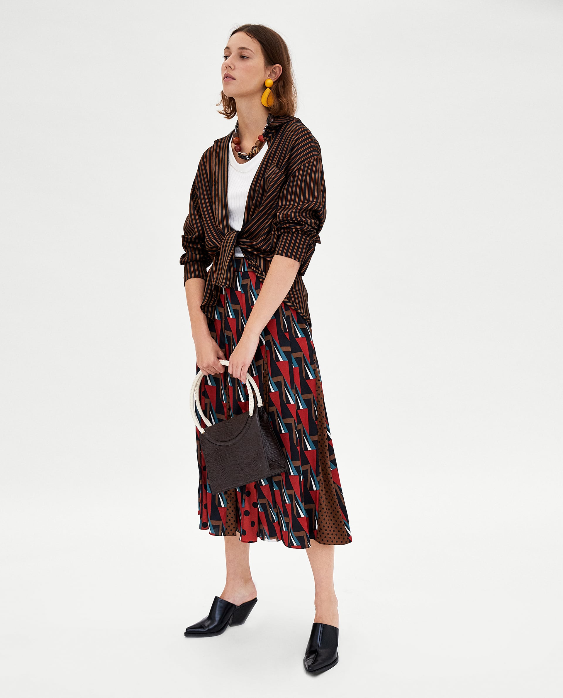 Falda tablas combinadas, de Zara: 39,95 euros.