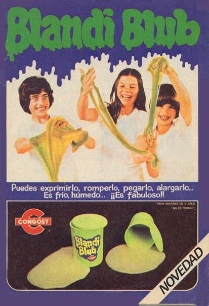 Blandi Blub, Flubber o popularmente conocido con el maravilloso (y bonito nombre) de 'moco verde'. Un juguete no apto para todos los gustos pero conocido a lo largo y ancho de la geografía española.