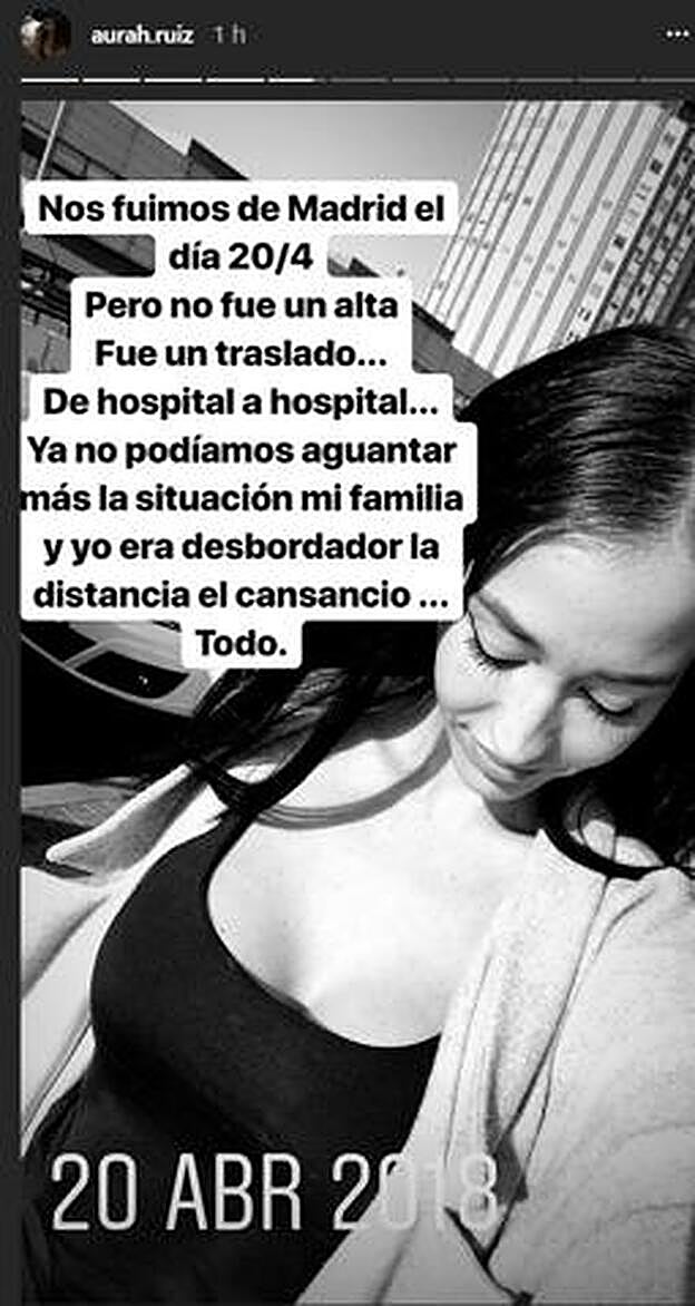 Así explicaba Aurah Ruiz que no se trataba de un alta hospitalaria.