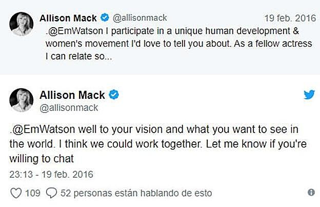Allison Mack intentó capturar a Emma Watson para tráfico sexual