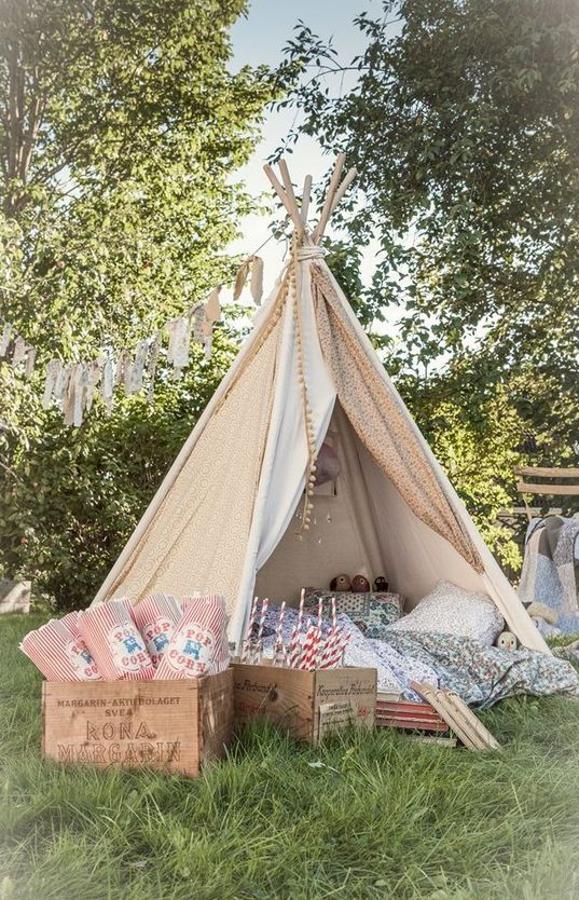 ¿No os parece una idea estupenda  para que los 'peques' disfruten 'haciendo el indio'  en un rincón tan ideal como este?