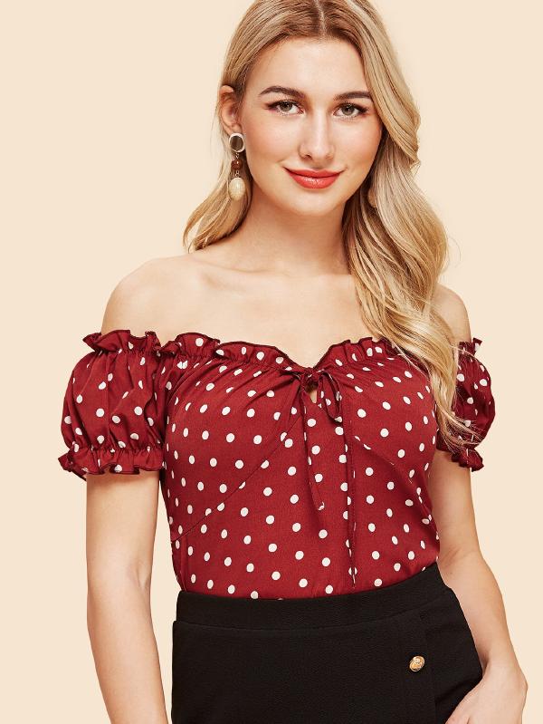 Top fruncido de lunares de Shein: 10,95 euros.