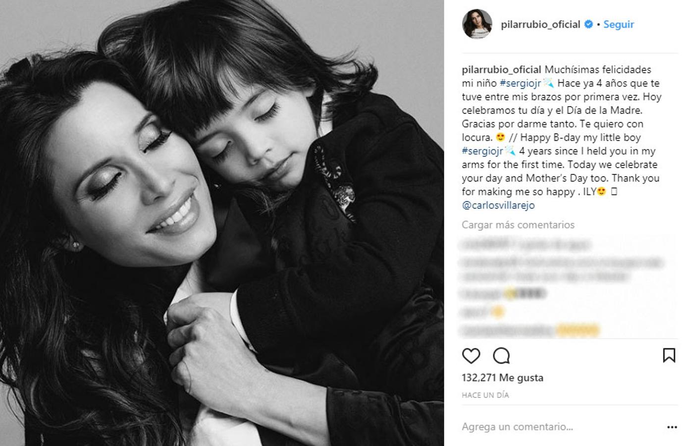 Pilar Rubio compartió esta emotiva instantánea junto a su hijo Sergio ya que celebró no solo su día como madre sino también el cuarto cumpleaños del pequeño. Un día de la madre sin duda muy especial para ella.