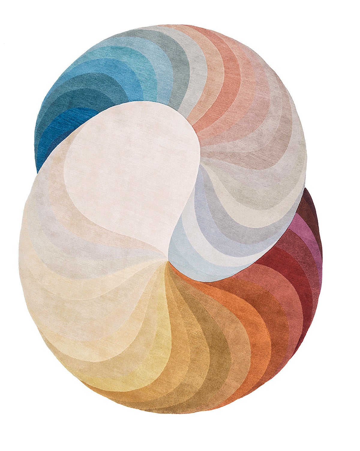 Aunque puede lucir colgada de una pared, es una alfombra y está tejida con lana del Himalaya y algodón. Su nombre es Slinkie.