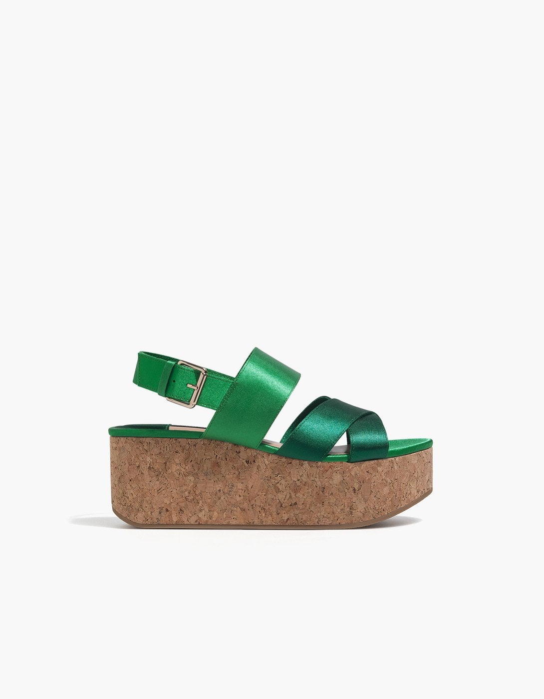 Sandalias de cuña de corcho de Stradivarius: 29,99 euros.