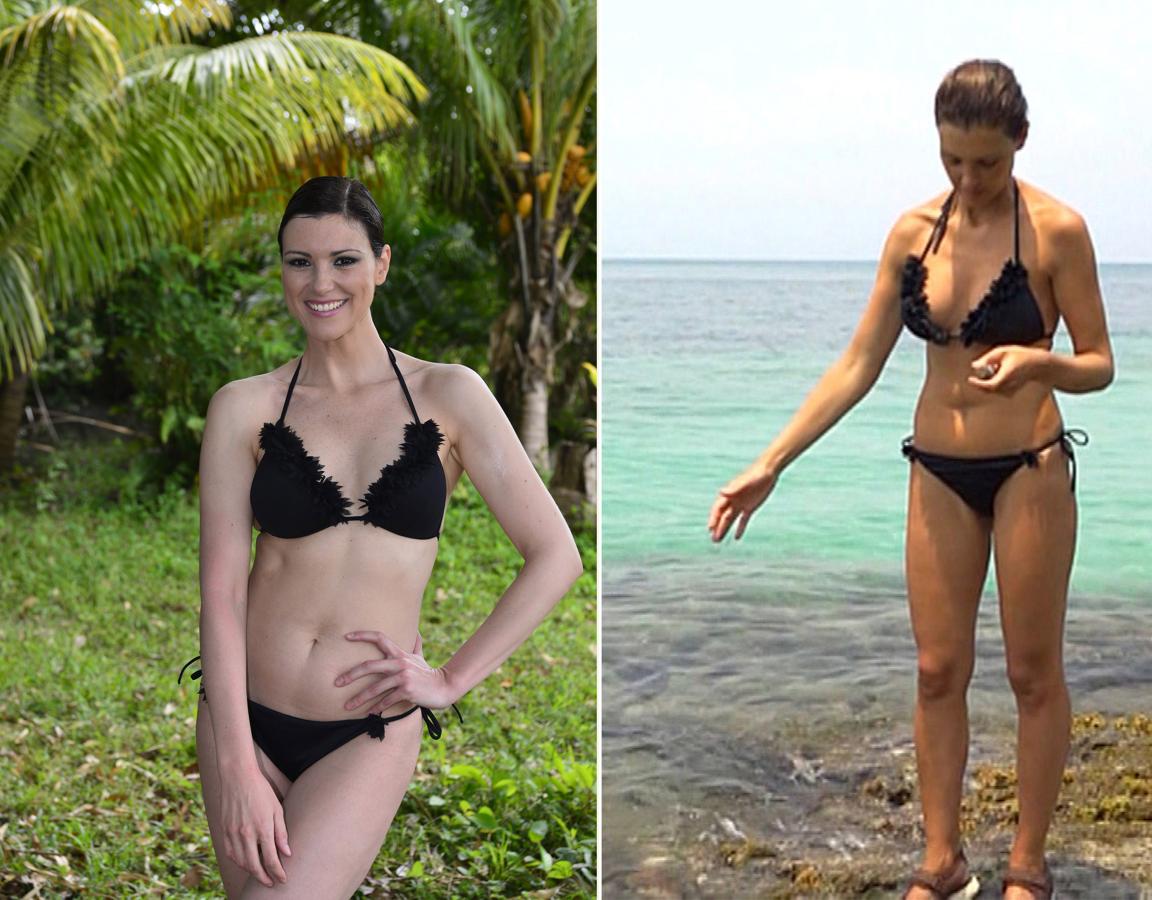 La modelo ya llegó con una figura muy delgada a 'Supervivientes', pero con el paso de los días María Jesús Ruiz ha perdido peso.