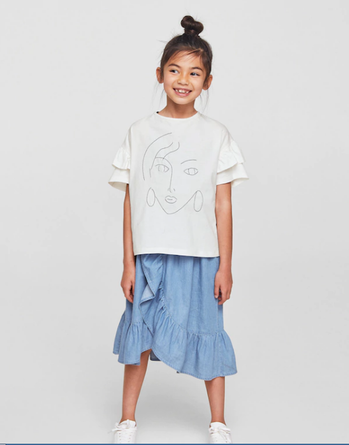 La tendencia de las caras dibujadas en las prendas también llega a la ropa infantil. Y nosotras ya la tenemos fichada