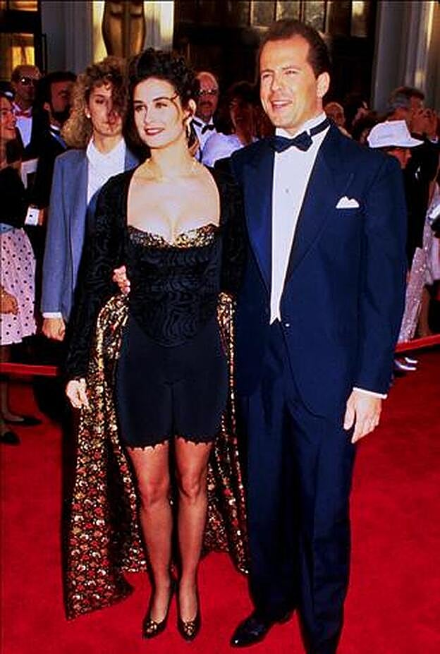 Demi Moore y Bruce Willis, en la entrega de los premios Oscar de 1989.
