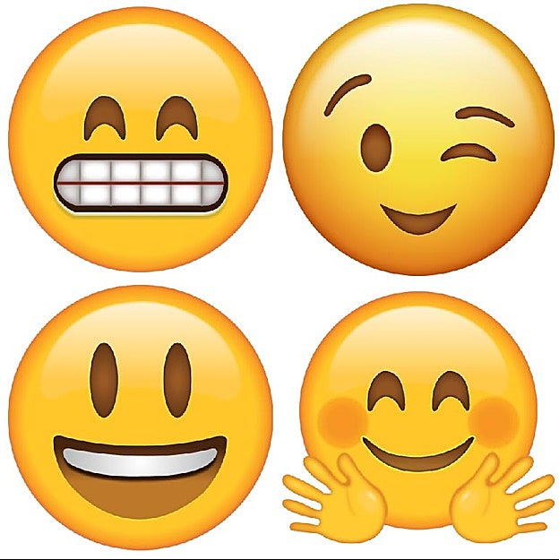 Emoticonos usados por las personas extrovertidas.