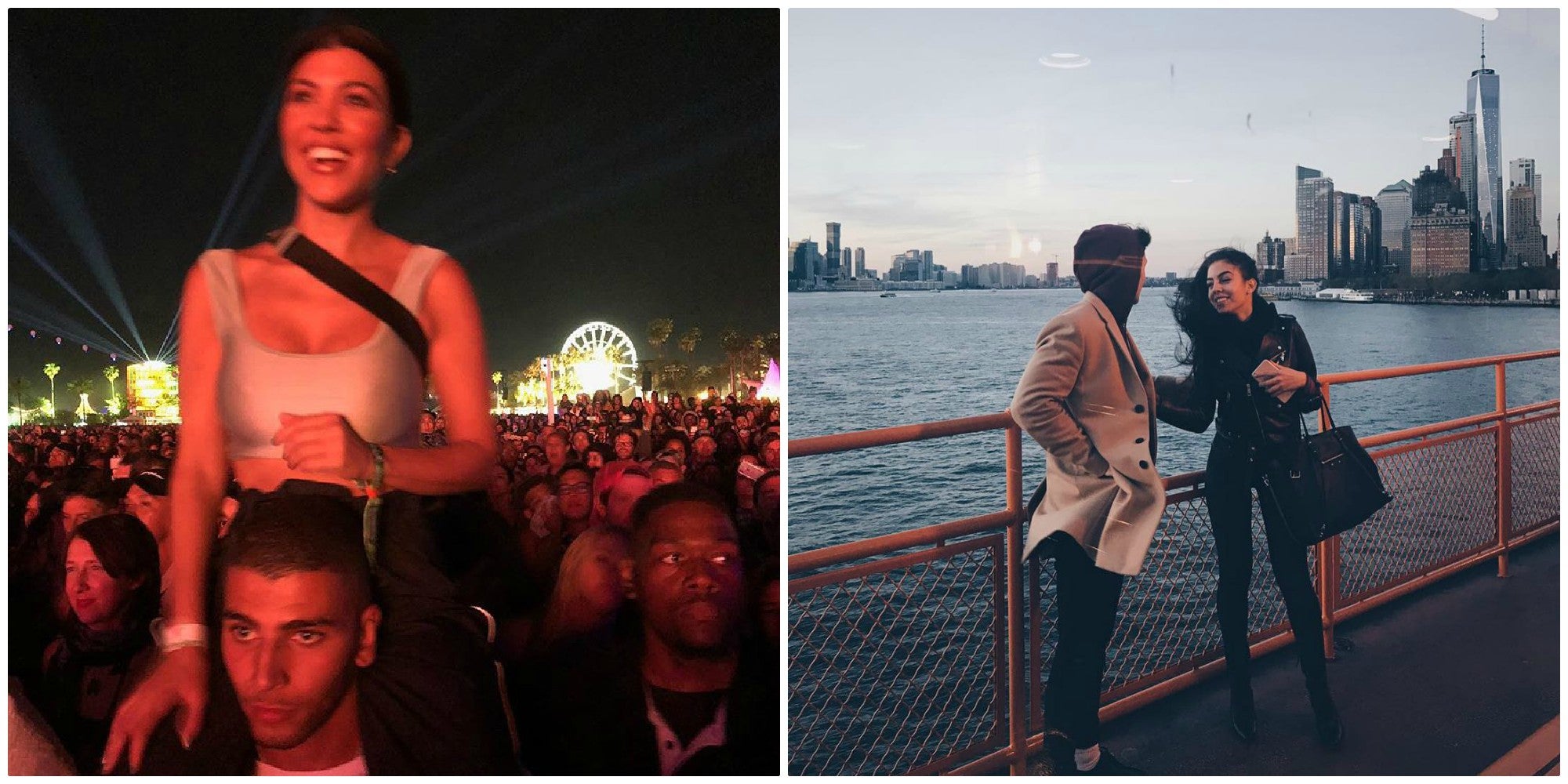 A nuestro rollo. Georgina y Cristiano de turismo y Kourt y Younes de concierto.